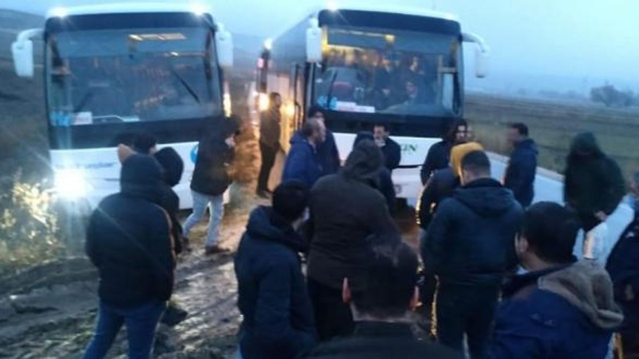 İşçi servisi kaza yaptı, yaralılar var