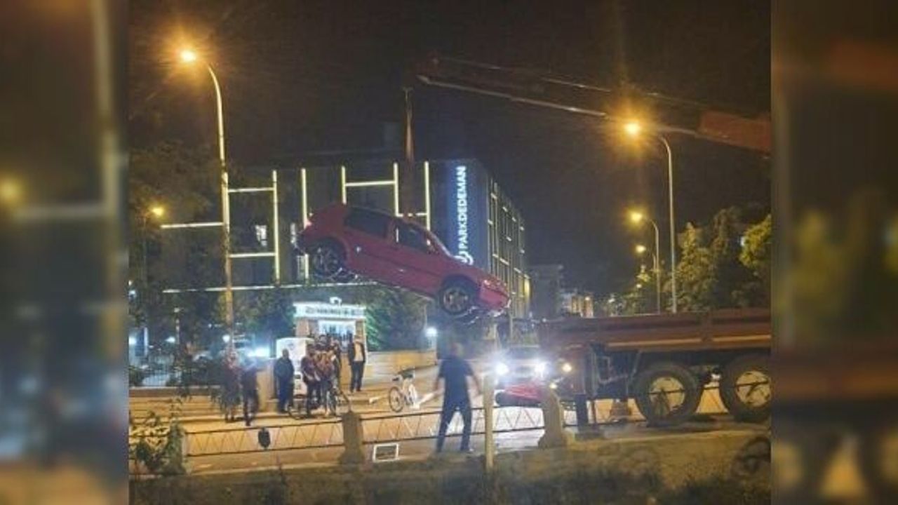 Eskişehir'de bir araç sulama kanalına düştü