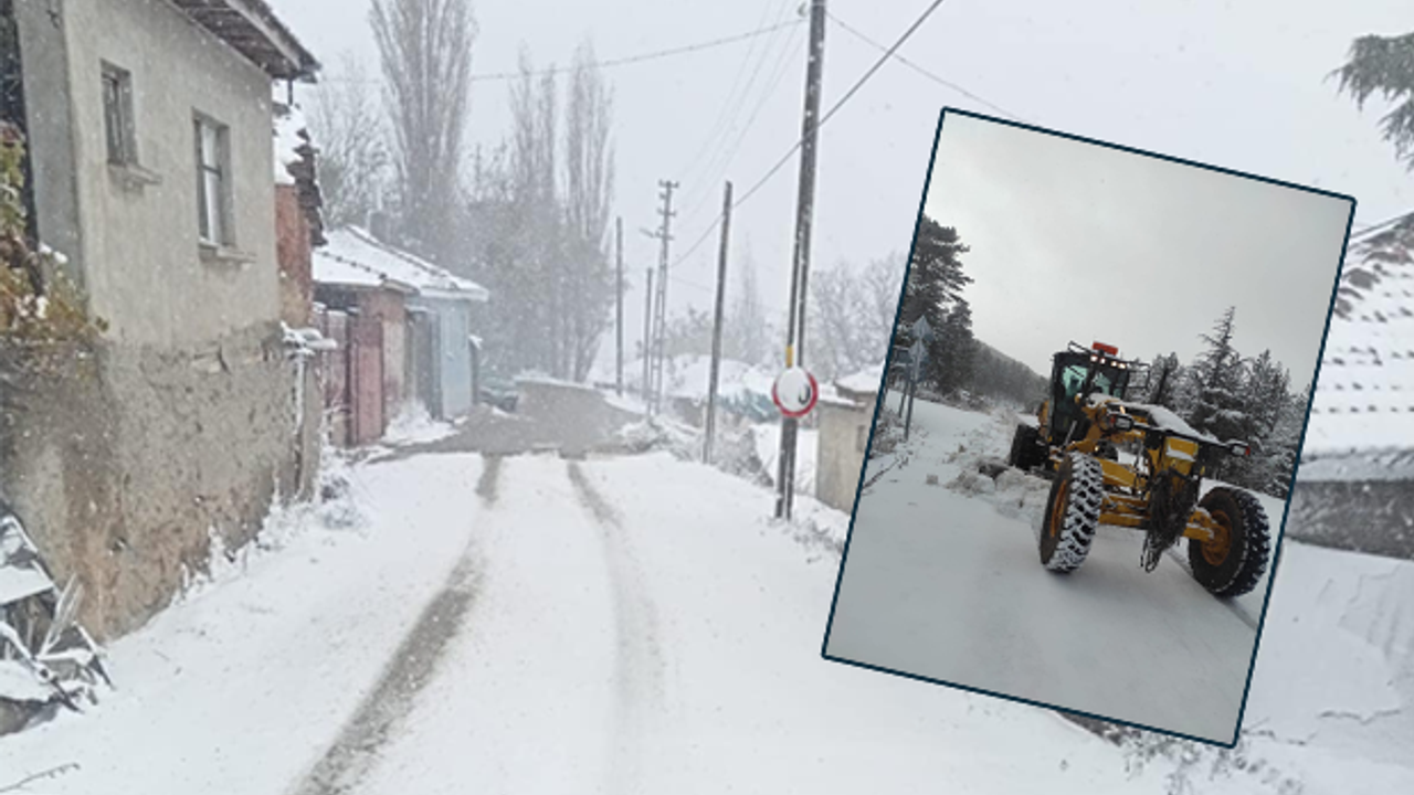 Eskişehir kırsalında kar yağışı etkili oldu