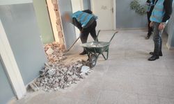 Denetimli Serbestlik Yükümlülerinden Okulda Temizlik Çalışması