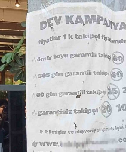 Eskişehir’de takipçi satın alma afişi görenleri şaşırttı