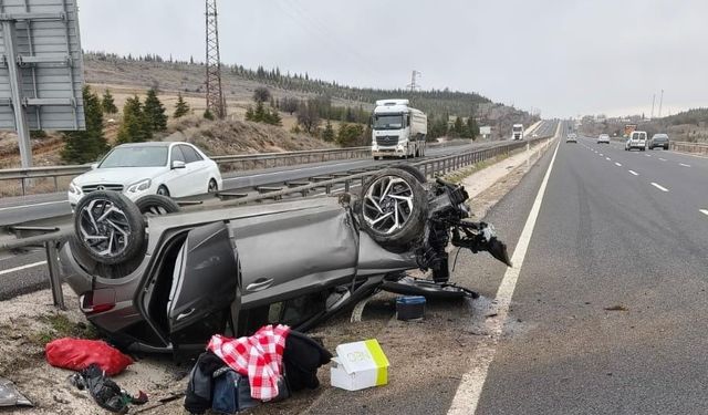 Eskişehir’de Ters Dönen Otomobilde 2 Kişi Yaralandı