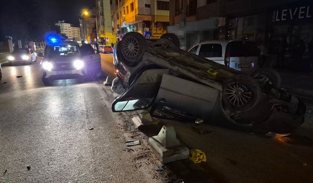 Eskişehir’de Korkutan Kaza: Otomobil Takla Attı