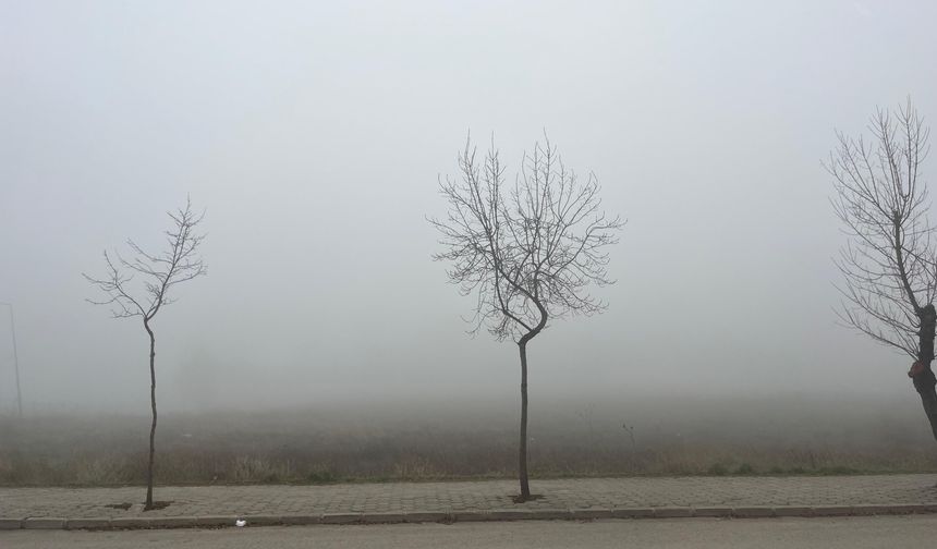 Eskişehir’in yüksek kesimlerinde sis ve pusu hakim oldu