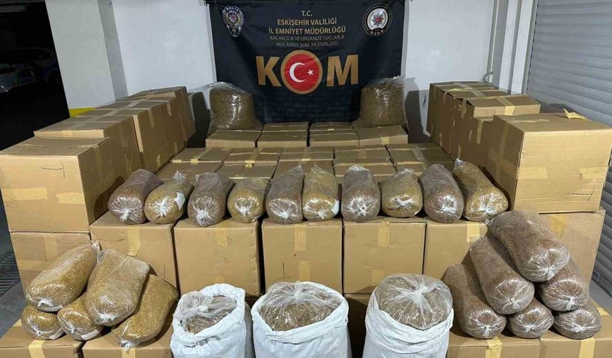 Eskişehir’de piyasa değeri 400 bin TL olan 2 ton kıyılmış tütün ele geçirildi