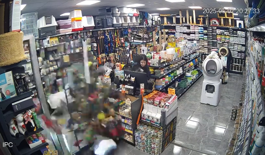 Eskişehir’de kadın sürücü motosikletle Petshop’a daldı