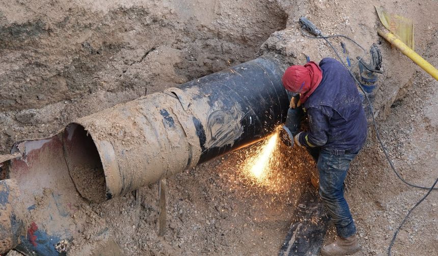 Sazova'da su hattı çalışması sona erdi