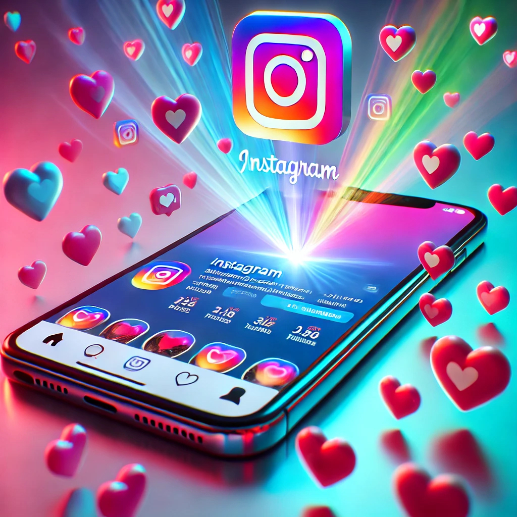 Dall·e 2024 10 04 15.13.38 A Highly Realistic Image Of An Instagram Follower Notification On A Smartphone. The Phone Screen Shows An Instagram Profile With The Follower Count Ra