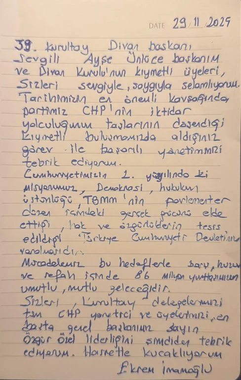 Ekrem Imamoglu Ndan Eskisehir Buyuksehir Belediye Baskani Ayse Unluceye Tesekkur Mektubu