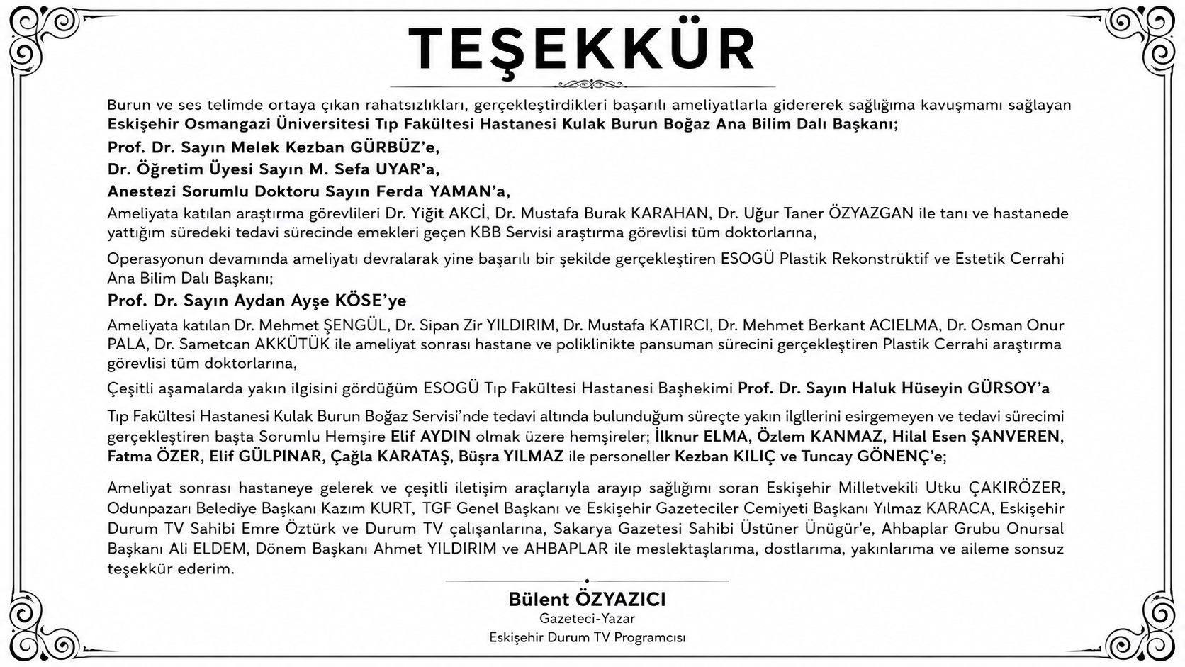 TEŞEKKÜR
